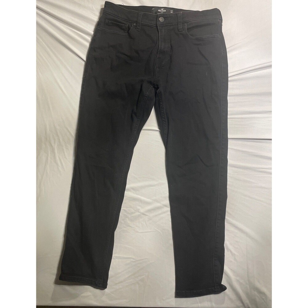 Hollister Women's Black Jeans Size 32x30 Slim Straight Advanced Stretch